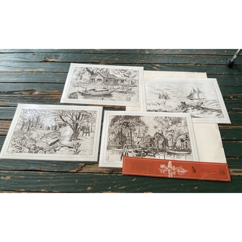 Lionel‎ Barrymore Art Treasure Dinner Mats And Costers Sailing/Sailboats Vintage